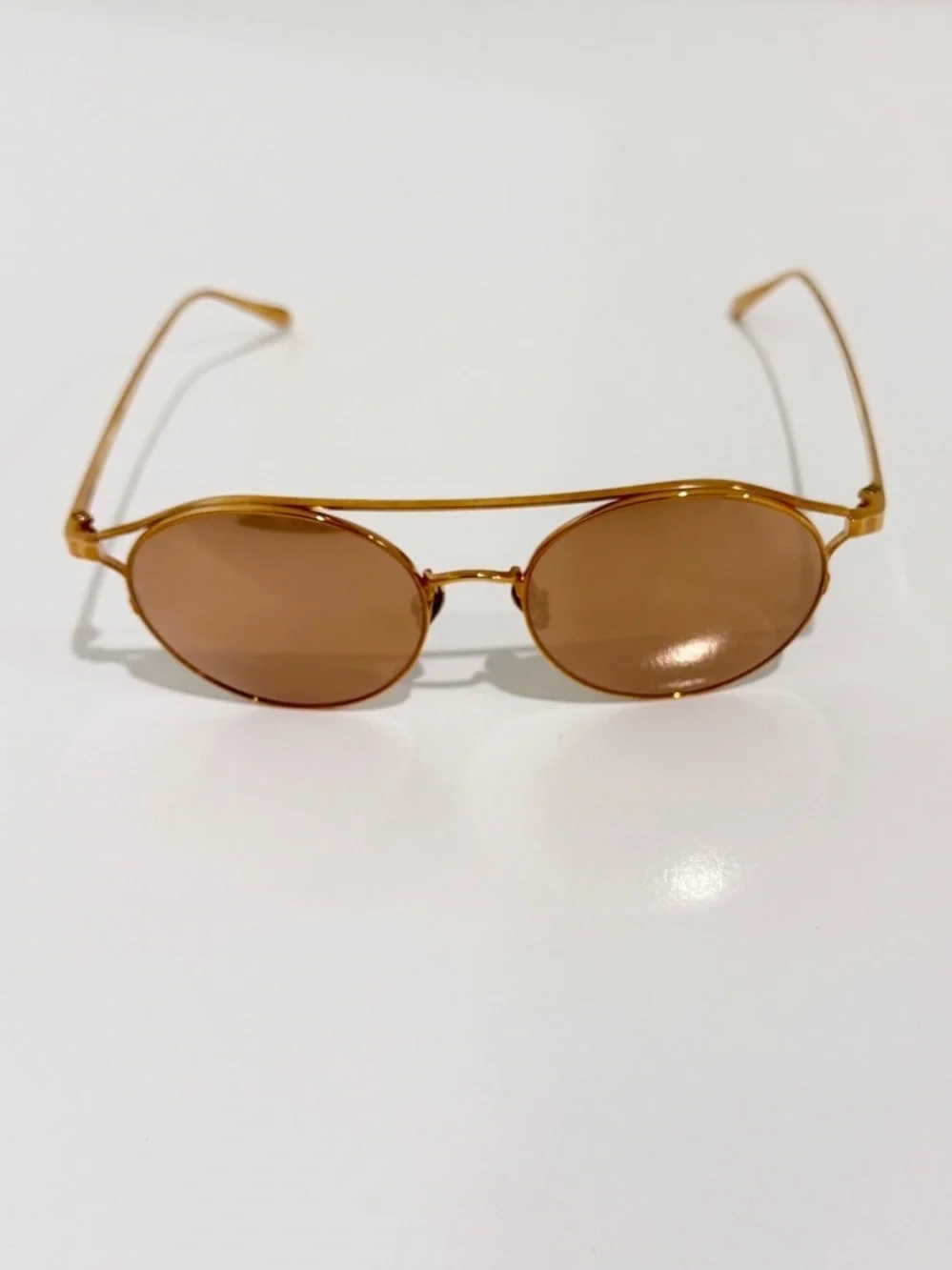 Linda Farrow Rayan LFL825 C3 Rose Gold 18-22 Gold Plated Titanium Sunglasses NWT